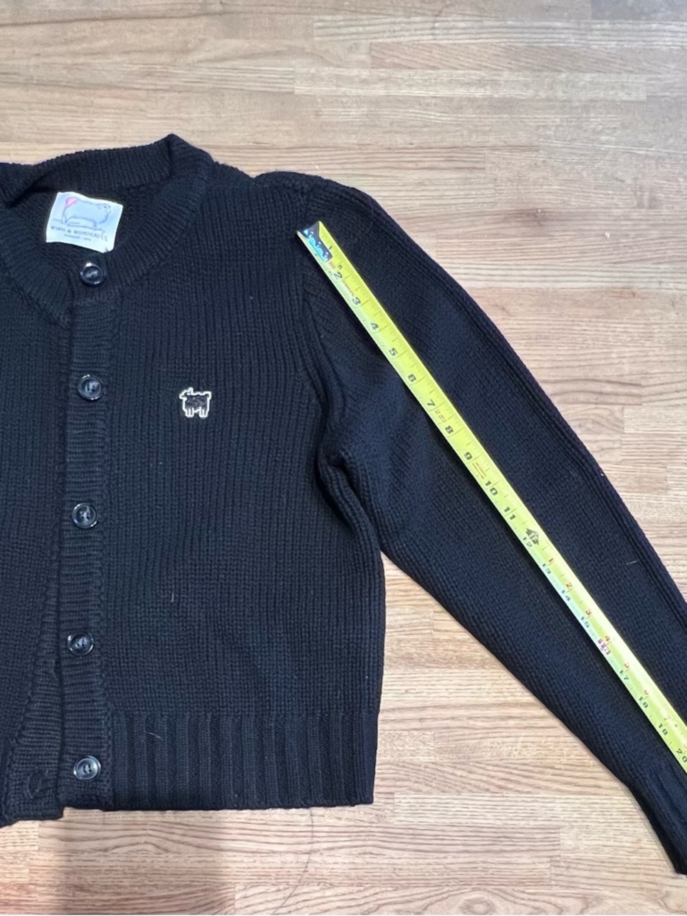 Rowing Blazers Warm & Wonderful Cashmere Wool Black Cardigan Small - Picture 7 of 7